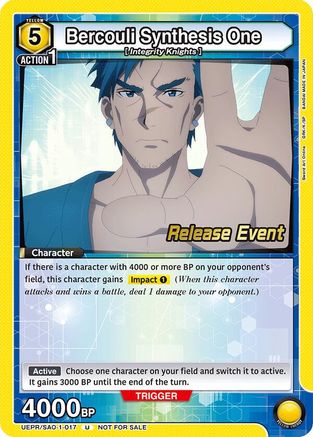 Image of Bercouli Synthesis One (UEPR/SAO-1-017) - UE07BT Sword Art Online Release Event Cards