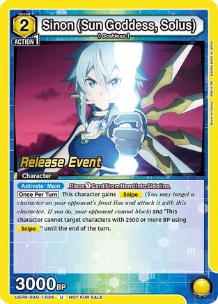 Image of Sinon (Sun Goddess, Solus) (024) (UEPR/SAO-1-024) - UE07BT Sword Art Online Release Event Cards