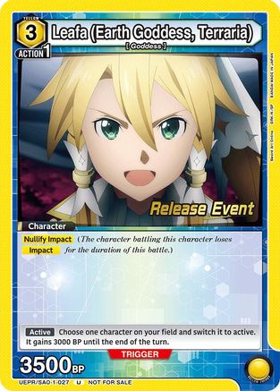 Image of Leafa (Earth Goddess, Terraria) (027) (UEPR/SAO-1-027) - UE07BT Sword Art Online Release Event Cards