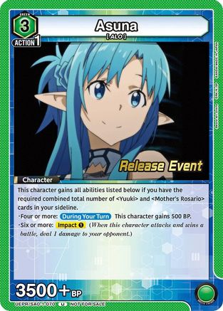 Image of Asuna (070) (UEPR/SAO-1-070) - UE07BT Sword Art Online Release Event Cards