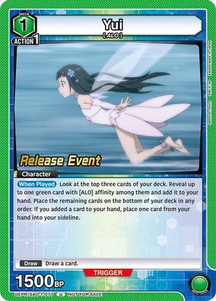 Image of Yui (077) (UEPR/SAO-1-077) - UE07BT Sword Art Online Release Event Cards