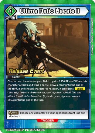 Image of Ultima Ratio Hecate II (UEPR/SAO-1-097) - UE07BT Sword Art Online Release Event Cards