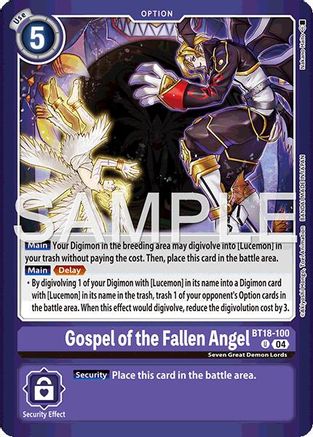 Image of Gospel of the Fallen Angel (BT18-100) - Limited Card Pack -Billion Bullet- Foil