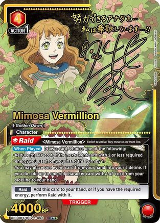 Image of Mimosa Vermillion (093) (SR**) (UE08BT/BCV-1-093) - UE08BT Black Clover Foil