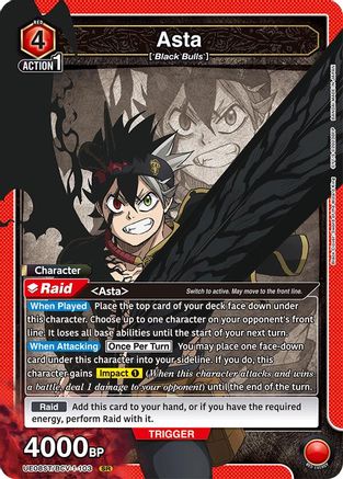 Image of Asta (103) (UE08ST/BCV-1-103) - UE08ST Black Clover Starter Deck Foil