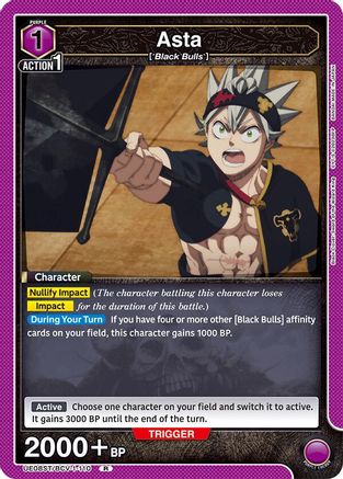 Image of Asta (110) (UE08ST/BCV-1-110) - UE08ST Black Clover Starter Deck