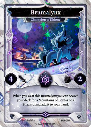 Image of Brumalynx - Champion of Khione (EOP-006) - Elestrals Premier Packs Holo