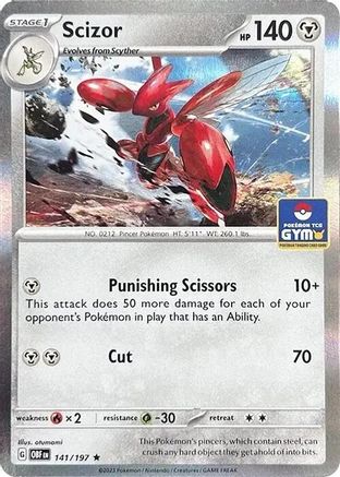 Image of Scizor (Pokemon Gym Promo) 141/197  - Holofoil Miscellaneous Cards & Products - Rare