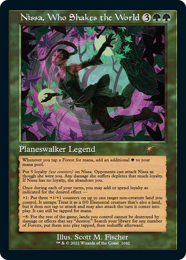 Image of Nissa, Who Shakes the World (Retro Frame) (SLD-1042) - Secret Lair Drop