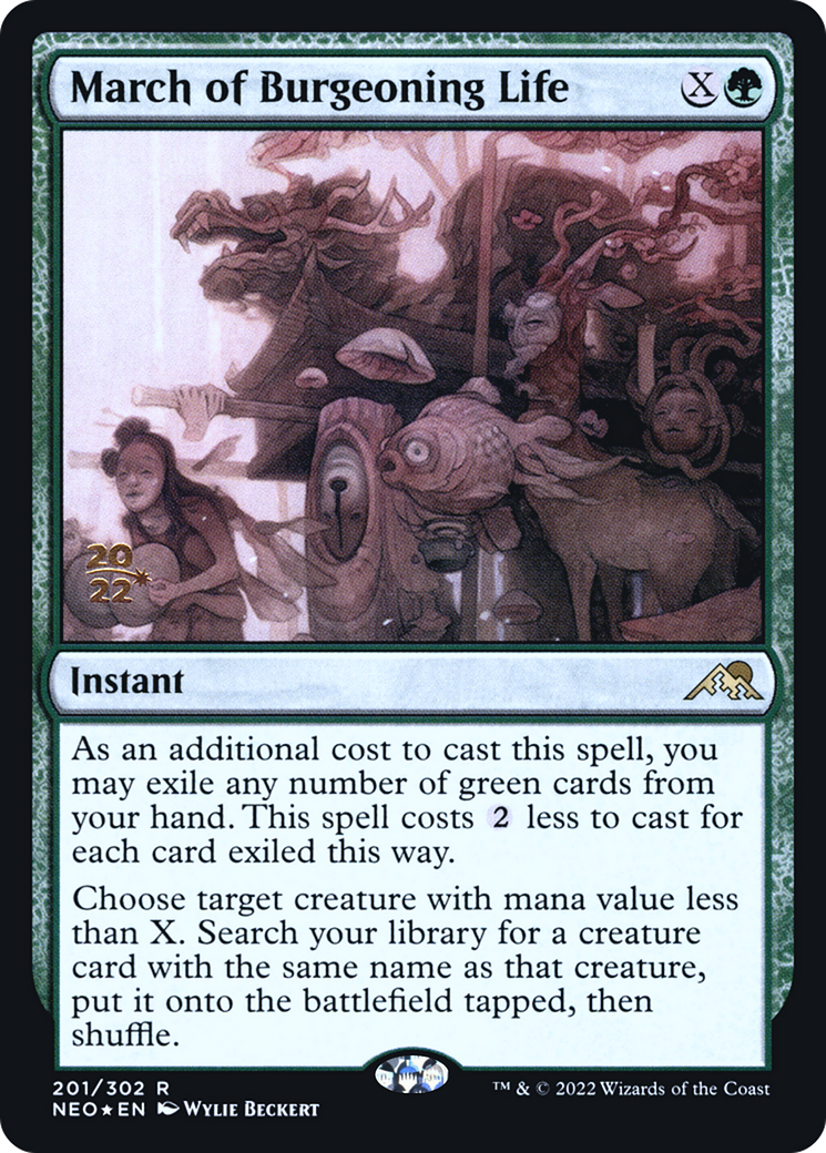 Image of March of Burgeoning Life (PRE-201) - Kamigawa: Neon Dynasty Promos Foil