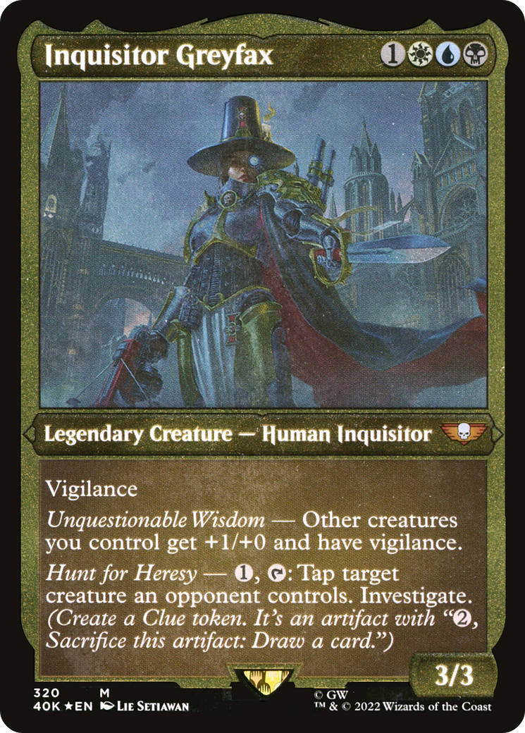 Image of Inquisitor Greyfax (Display Commander) (Foil Etched) - Thick Stock (40K-320) - Warhammer 40,000 Commander Foil