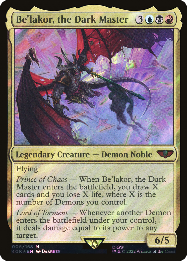 Image of Be'lakor, the Dark Master (Surge Foil) (40K-006) - Warhammer 40,000 Commander Foil