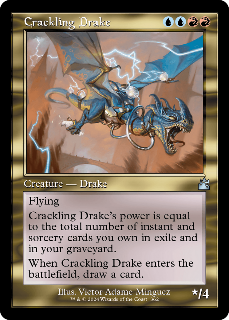 Image of Crackling Drake (Retro Frame) (RVR-362) - Ravnica Remastered Foil