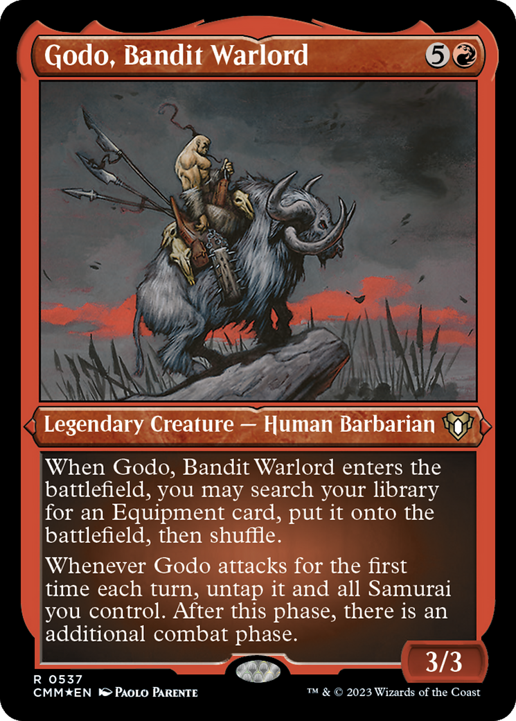 Image of Godo, Bandit Warlord (CMM-537) - Commander Masters Etched Foil