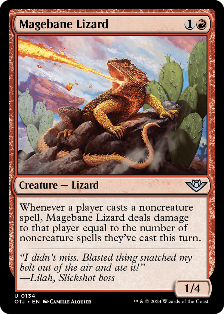 Image of Magebane Lizard (OTJ-134) - Outlaws of Thunder Junction Foil