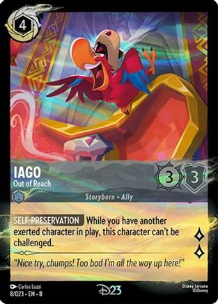 Image of Iago - Out of Reach (8) - Disney Lorcana Promo Cards Holofoil