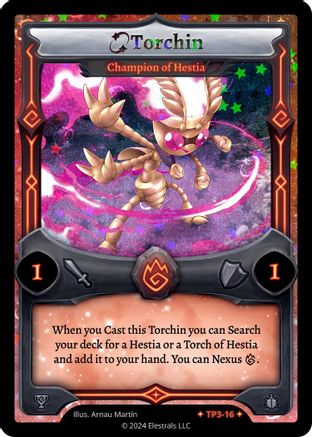 Image of Torchin - Champion of Hestia (TP3-16) - Organized Play Series 3 Holo