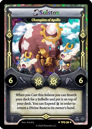 Image of Solstox - Champion of Apollo (TP3-26) - Organized Play Series 3 Holo