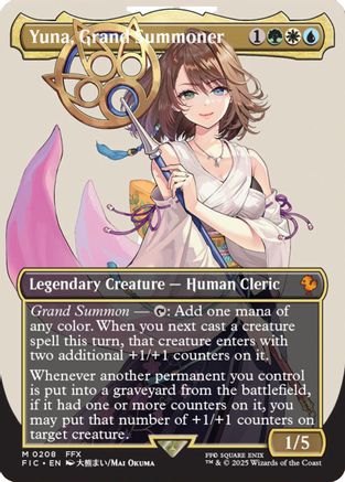 Image of Yuna, Grand Summoner (Borderless) (FIC-208) - Commander: FINAL FANTASY Foil