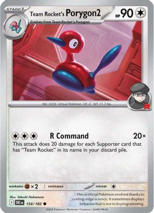 Image of Team Rocket's Porygon2 154  SV10 Destined Rivals - Common