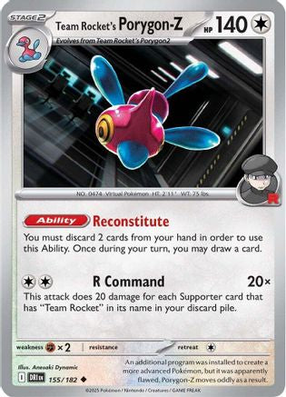 Image of Team Rocket's Porygon-Z 155  SV10 Destined Rivals - Uncommon