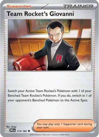 Image of Team Rocket's Giovanni 174  - Reverse Holofoil SV10 Destined Rivals - Uncommon