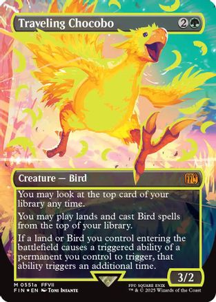Image of Traveling Chocobo (Borderless) (Neon Ink Yellow) (FIN-551A) - FINAL FANTASY Foil