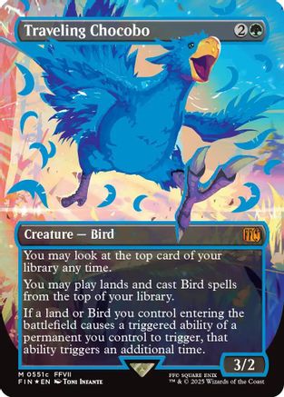 Image of Traveling Chocobo (Borderless) (Neon Ink Blue) (FIN-551C) - FINAL FANTASY Foil