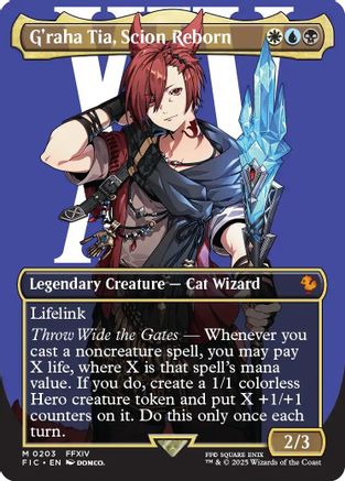 Image of G'raha Tia, Scion Reborn (Borderless) (FIC-203) - Commander: FINAL FANTASY Foil