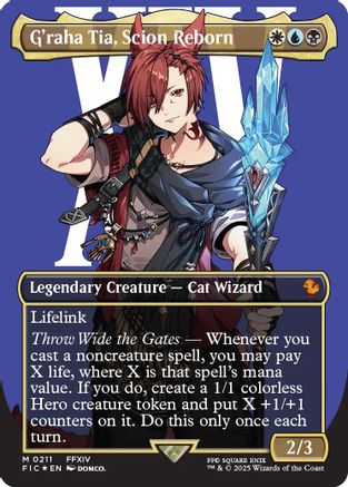 Image of G'raha Tia, Scion Reborn (Borderless) (Surge Foil) (FIC-211) - Commander: FINAL FANTASY Foil