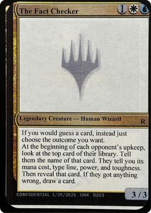 Image of The Fact Checker (-) - Un-Known Event Playtest Cards