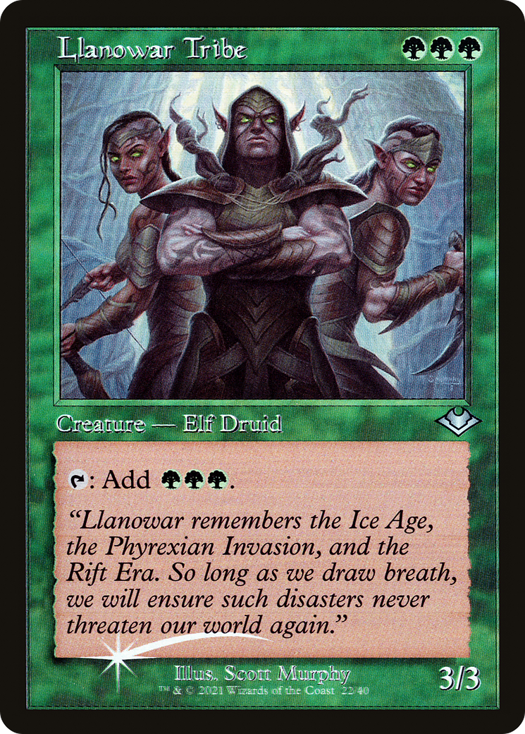 Image of Llanowar Tribe (Retro Frame) (MH1-022) - Modern Horizons 1 Timeshifts Etched Foil