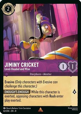 Image of Jiminy Cricket - Level-Headed and Wise (62/204) - Reign of Jafar Cold Foil