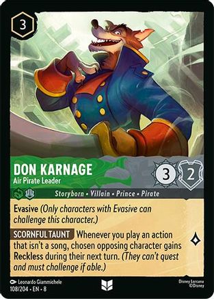 Image of Don Karnage - Air Pirate Leader (108/204) - Reign of Jafar