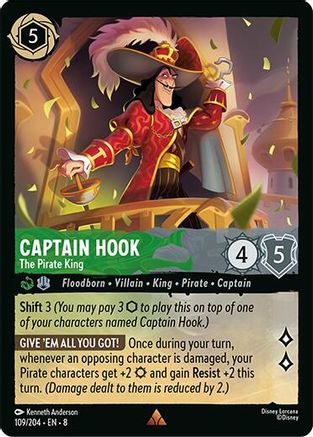Image of Captain Hook - The Pirate King (109/204) - Reign of Jafar Cold Foil