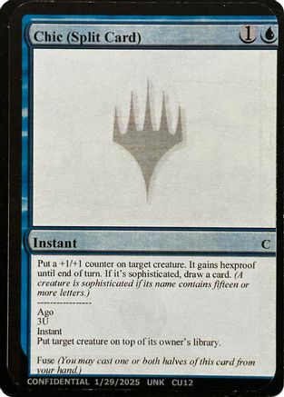 Image of Chic (Split Card) (-) - Un-Known Event Playtest Cards