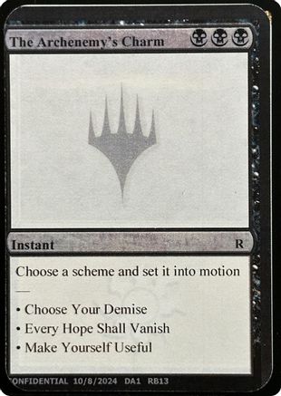 Image of The Archenemy's Charm (-) - Un-Known Event Playtest Cards