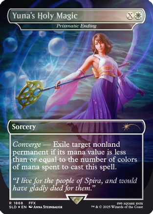 Image of Yuna's Holy Magic - Prismatic Ending (Rainbow Foil) (SLD-1868) - Secret Lair Drop Series Foil