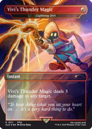 Image of Vivi's Thunder Magic - Lightning Bolt (Rainbow Foil) (SLD-1871) - Secret Lair Drop Series Foil