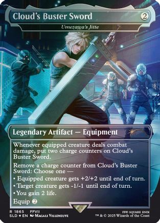 Image of Cloud's Buster Sword - Umezawa's Jitte (Rainbow Foil) (SLD-1865) - Secret Lair Drop Series Foil