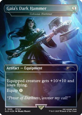 Image of Gaia's Dark Hammer - Colossus Hammer (Rainbow Foil) (SLD-1866) - Secret Lair Drop Series Foil