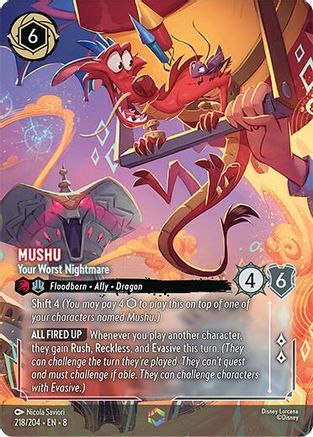 Image of Mushu - Your Worst Nightmare (Enchanted) (218/204) - Reign of Jafar Holofoil
