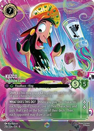 Image of Kuzco - Impulsive Llama (Enchanted) (210/204) - Reign of Jafar Holofoil