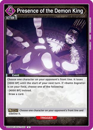 Image of Presence of the Demon King (UE08BT/BCV-1-033) - UE08BT Black Clover