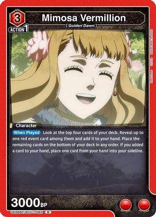 Image of Mimosa Vermillion (092) (UE08BT/BCV-1-092) - UE08BT Black Clover Foil