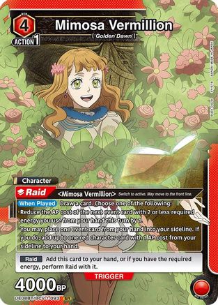 Image of Mimosa Vermillion (093) (UE08BT/BCV-1-093) - UE08BT Black Clover Foil