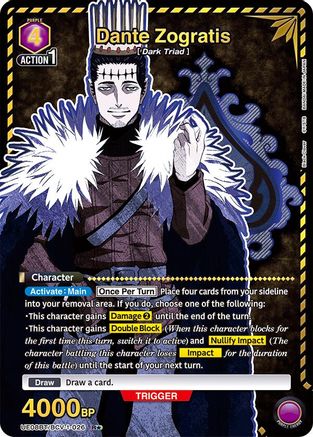 Image of Dante Zogratis (026) (R*) (UE08BT/BCV-1-026) - UE08BT Black Clover Foil