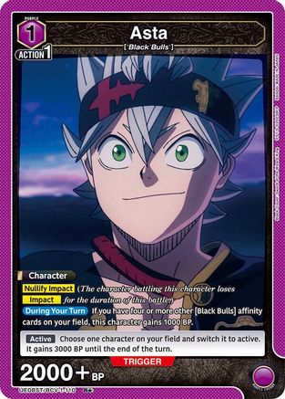 Image of Asta (110) (R*) (UE08ST/BCV-1-110) - UE08ST Black Clover Starter Deck Foil