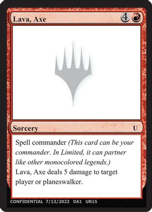 Image of Lava, Axe (-) - Un-Known Event Playtest Cards