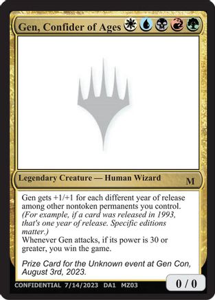 Image of Gen, Confider of Ages (-) - Un-Known Event Playtest Cards